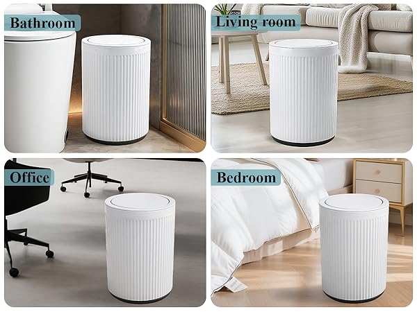 small trash can with lid for use in bathrooms children bedrooms kitchens college dorm rooms offices