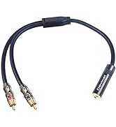 Devinal RCA to 1/8 Female Y Cable, Female 3.5mm to Dual RCA/Phono Male Stereo Splitter Cord, Mini...