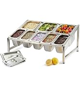 CURTA Expandable 18/8 Stainless Steel Spice Rack Set, NSF Certified, 2-Tier Inclined Organizer Sh...