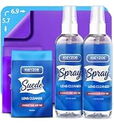Eyeglass Lens Cleaner Spray Kit - (2x2oz) Glasses Cleaner Bottle + (4X) Microfiber Cloth 6.9"×5.7...