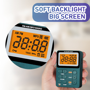 soft backlight and big lcd screen radio