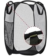 Pop up Laundry Hamper Collapsible Mesh Laundry Basket Handy Laundry Bag Clothes Hampers with Wide...