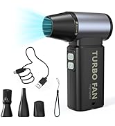 Compressed Air Duster-100000RPM Electric Air Duster for PC&amp;Keyboard Cleaning,4-Speed Cordless Tur...