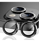 YWXTW for iPhone 15 Plus/iPhone 15 Camera Lens Protector, Individual Anti Scratch Metal Ring Temp...
