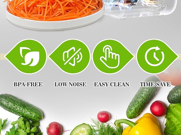 Electric Slicer Shredder with 6 Interchangeable Blades