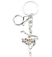 SHTALHST Crystal Ballet Keychain for Dancers Ballet Teachers Dance Lovers Crystal Keychains Dance...