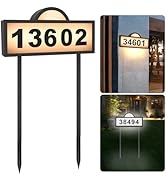 LED Solar Address Sign, Address Numbers Sign for Yard with 2 Colors, Warm White &amp; Cool White, IP ...