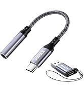 AVMAX USB C to 3.5mm Audio Headphone Adapter,Type c to Aux Female Cable for 16 15 Plus, S24 S23 S...