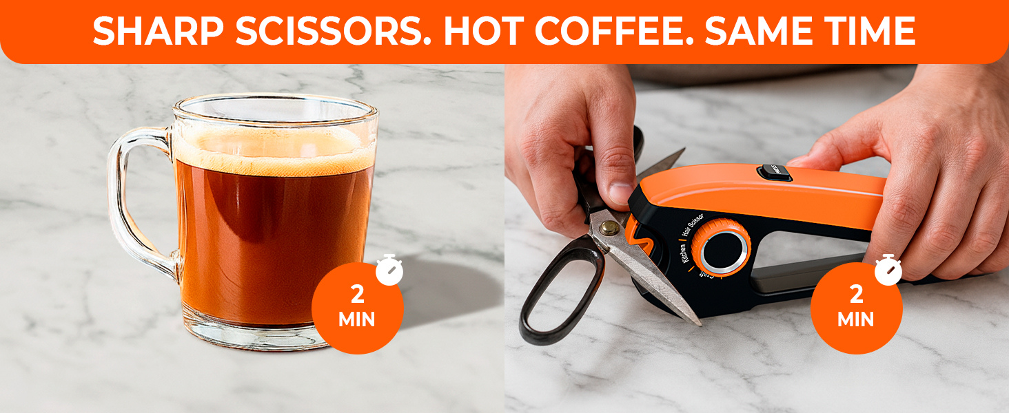 Easy scissor sharpener enclosed V-slot kitchen sewing craft fabric hair scissors safe tungsten