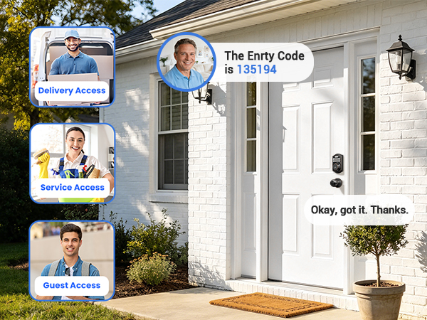Supports one-time codes for delivery, cleaning, guests, etc. Each code expires after a single use.