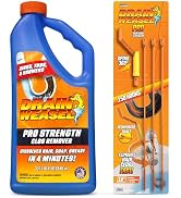 Drain Weasel Pro Strength Clog Remover Plus 3 Pack Pro Snake | Declogger Cleaner Liquid, Hair Rem...