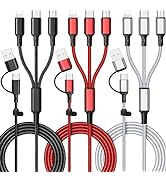 6 in 1 Multi Charging Cable [3Pack 4FT] Multi Charger Cable Nylon Braided Multi Fast Charging Cor...