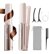 Cordless Hair Straightener and Curler 2 in 1, LAMA Portable Travel Flat Iron with Fast Heating &amp; ...