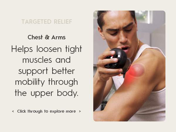 Portable therapy device designed to target chest and arm muscle tension