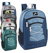 Trail maker 18 Inch Bulk Backpacks with Bungee Cord, Padded Adjustable Straps 24 Pack of Wholesal...
