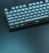 Mechanical Gaming Keyboard and Mouse, 98 Keys LED Backlit Keyboard with Gray Floating Keycap Blue...
