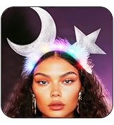 GORTIN Light up Star Headbands LED Moon Headpiece Feather Costume Hairband Hair Accessories for W...