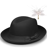 FADACHY Fedora Hats for Women,Women Classic Felt Fedora Wide Brim Hat Fashionable Dress Hats