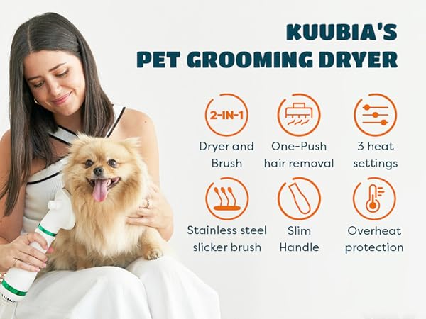 KUUBIA Pet Hair Dryer Dog Hair Dryer Pet Grooming Dryer Dog Blow Dryer