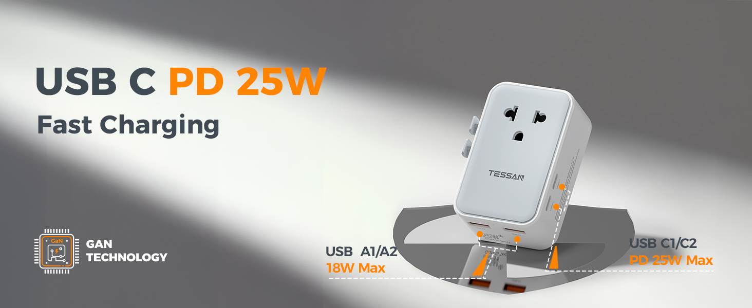 TESSAN universal Plug Adapter