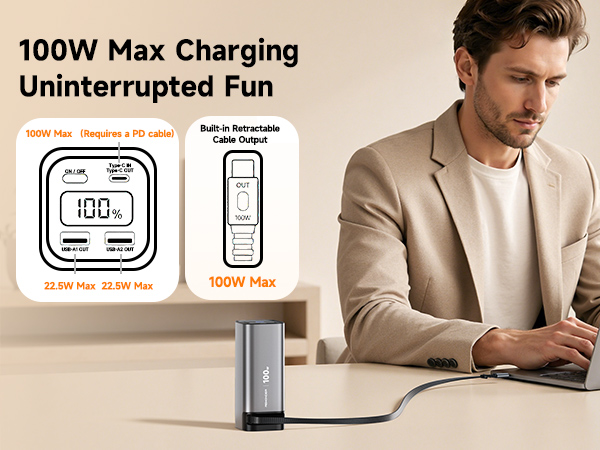 100w power bank 20000mAh portable charger for laptop phone