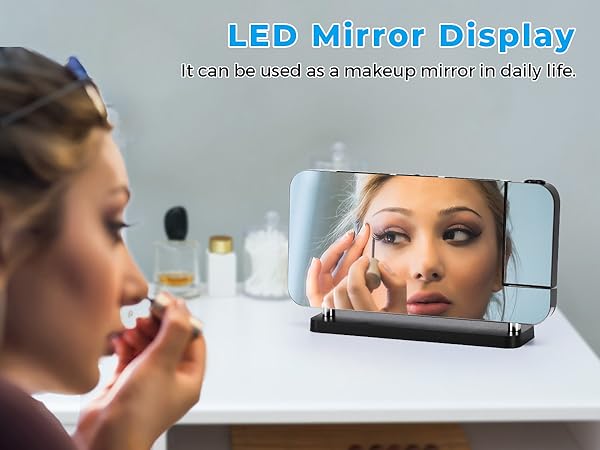 Projection Alarm Clock,7.4" LED Mirror Digital Clocks Large Display,with 180° Rotatable Projector