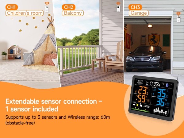 weather station with remote sensor