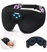 Voerou Sleep Headphones, 3D Bluetooth 5.4 Sleep Mask Wireless Eye Mask, Sleeping Mask with Blueto...