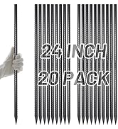 AAGUT Rebar Stakes 24 Inch Straight Garden Plant Stakes (20 pcs) 1/2" Thickness, Heavy Duty Metal...