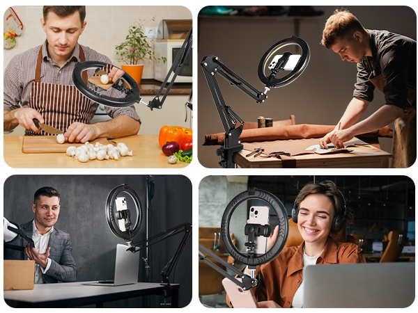 overhead phone mount with light