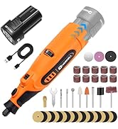 HARDELL Upgrade 12V Cordless Rotary Tool Kit with 43 Accessories, 6-Speed (10000-25000RPM), 1500m...