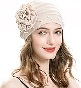 Women Turban Beanie Hat with Flower Chemo Headwear Elastic Head Wrap Cap