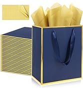 Addblu 28 Pack Bulk Luxury Gift Bags with Handles, Medium Size 9x7x3.15 Inches - Includes 28 Tiss...