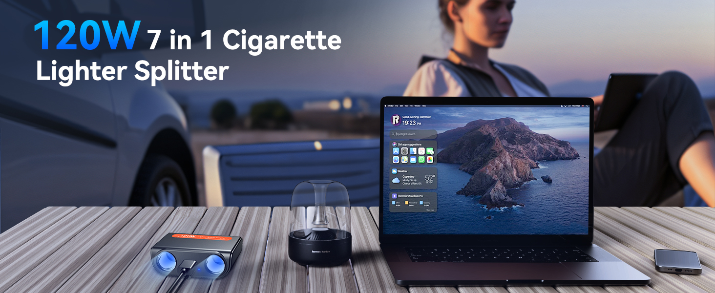 Car Cigarette Lighter Splitter Adapter