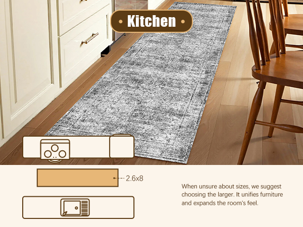 HIRUG Washable Area Rug
