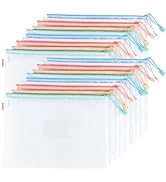 M&amp;G 20 Pack Mesh Zipper Pouch Bags for Organizing Storage, A4 Letter Size, Waterproof Document Zi...