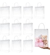 MAQIHAN Clear Gift Bags with Handles - 10 PCS Reusable Party Favor Bags Plastic Gift Bag Large Si...