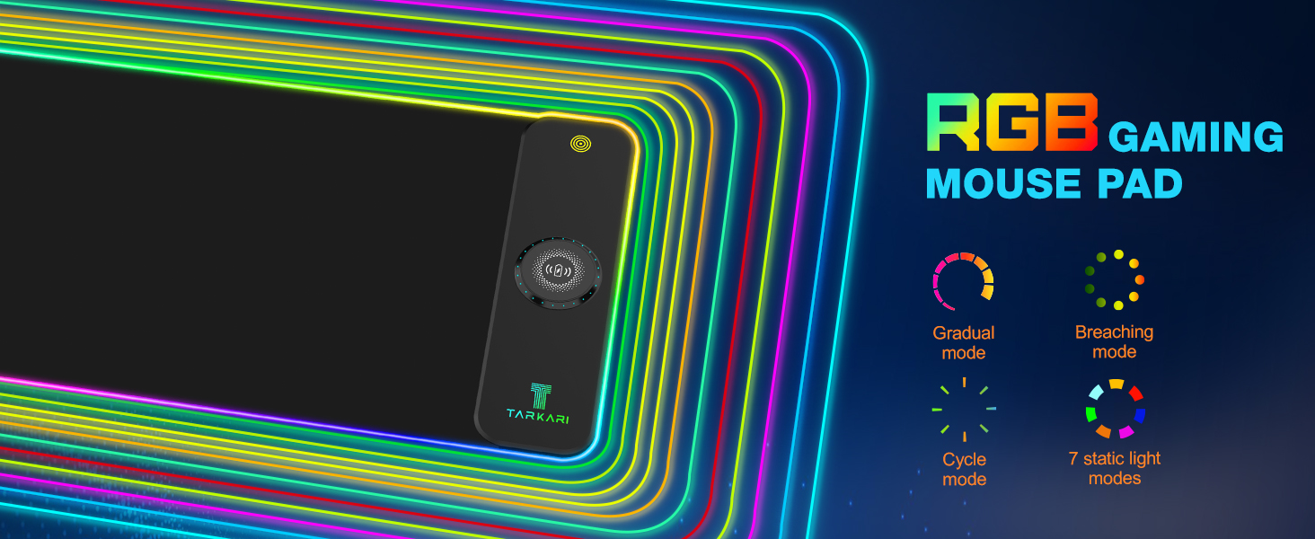 TARKARI Magnetic Wireless Charging RGB Mouse Pad