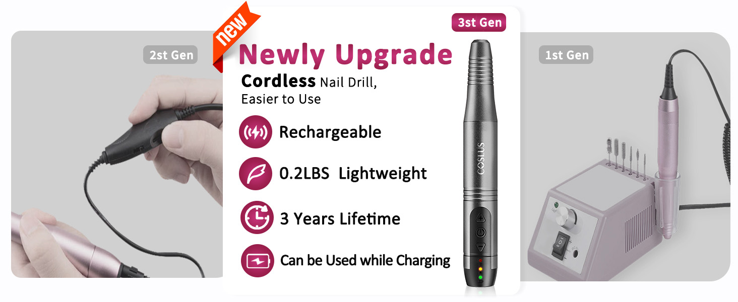 Cordless Nail Drill Electric File Lima de taladro de uñas eléctrica inalámbrica
