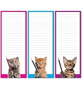 Funny Cats Large Magnetic Notepads for Refrigerator (3 Pack) - 50 Tear-off Sheets per Pad - 3.5 x...