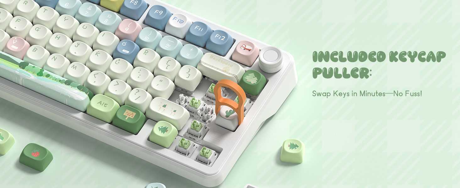 easy replace keycaps with keycap puller