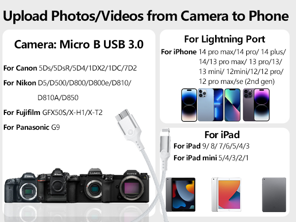 micro usb 3.0 to lightning otg cable