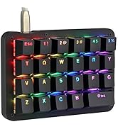 Koolertron One Handed Macro Mechanical Keyboard, RGB LED Backlit Portable Mini One-Handed Mechani...