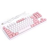 PUSOKEI Mechanical Gaming Keyboard, 87 Keys Keyboards RGB LED Rainbow Backlit Wired Keyboard, Mec...