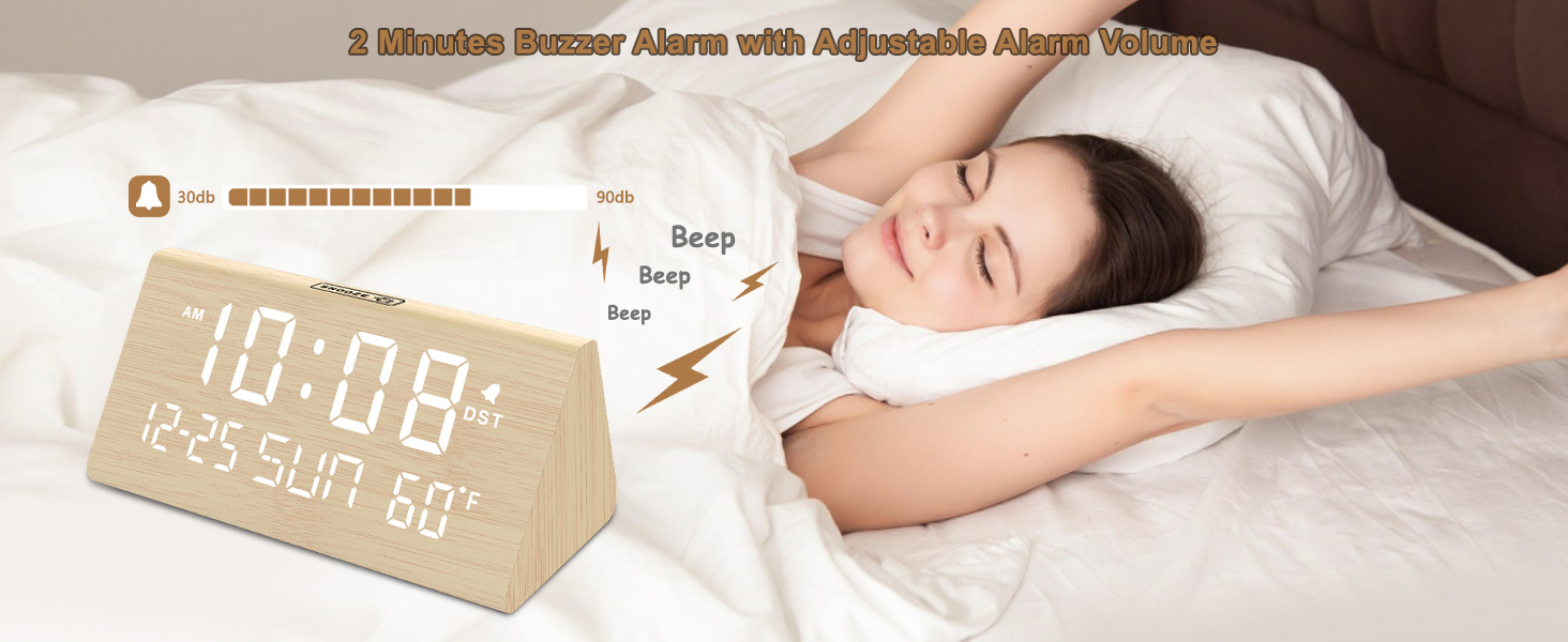 alarm clock with adjustable alarm volume