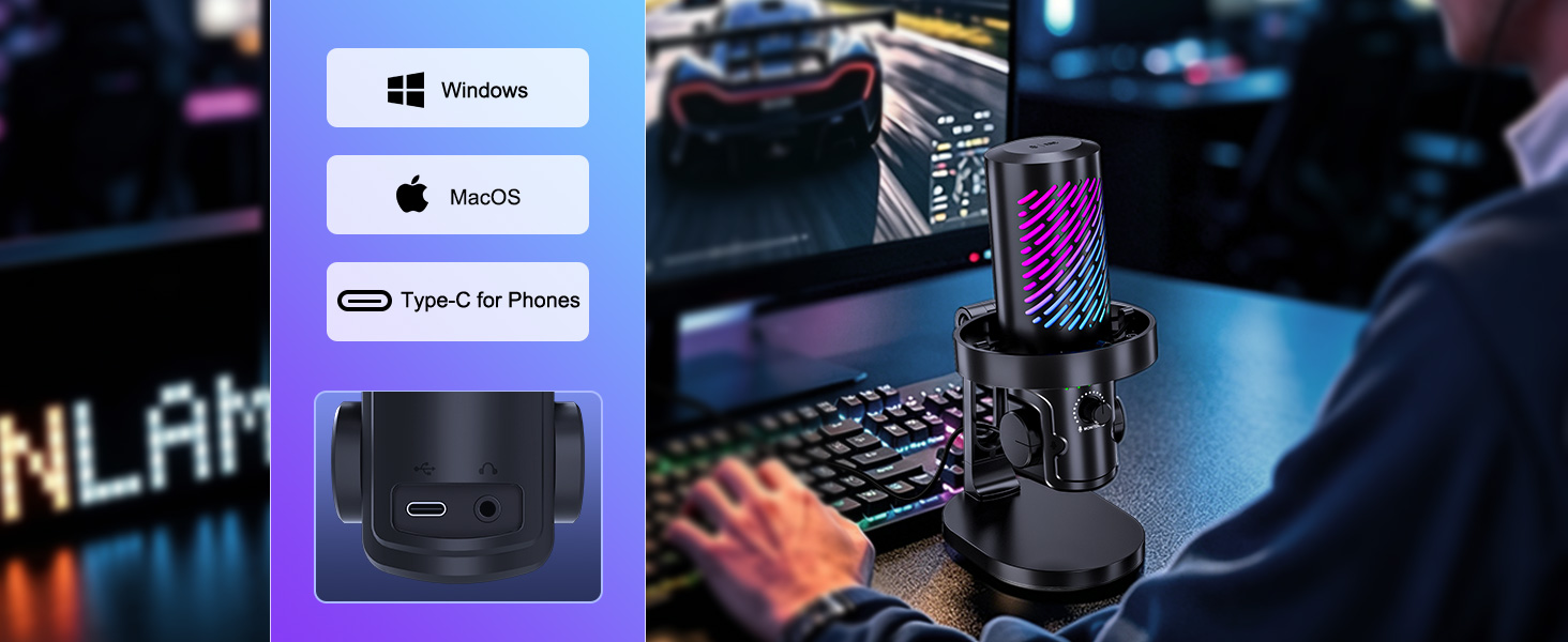 microphone for pc gaming mic gaming microphone podcast microphone