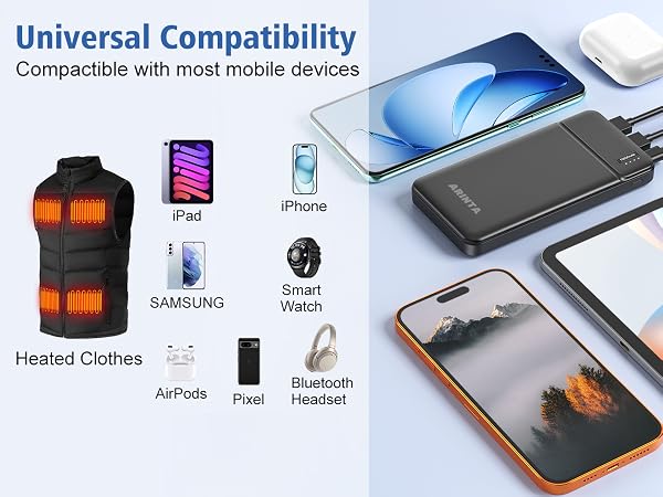 power bank portable charger battery pack heated vest heated jacket