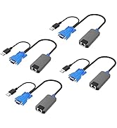 4 Pack USB VGA to RJ45 Dongle, Work for MT-VIKI CAT6 KVM Switch (1708MS-IP) Extend Distances up t...