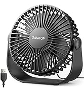 Gaiatop USB Desk Fan, 3 Speeds with Strong Airflow, 5.5 Inch Quiet Small Portable Table Fan, 90° ...