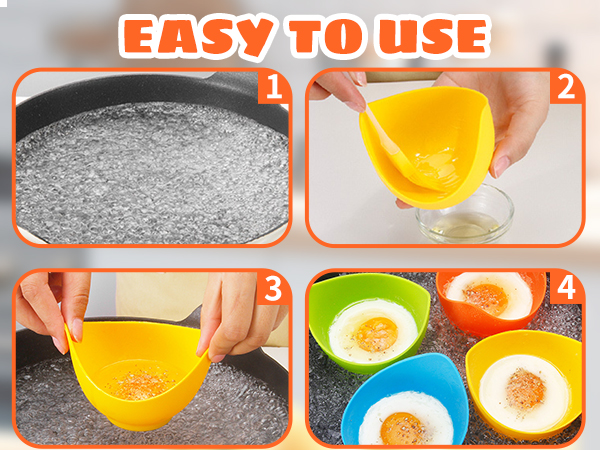  Silicone Egg Poaching Cup